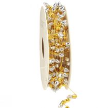 Prodotto Nastro decorativo Catena luminosa natalizia oro argento L12mm L5m