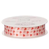 Prodotto Nastro regalo con cuori, ideale per idee creative di confezionamento e regali personali, largo 2,5 cm, lungo 15 m
