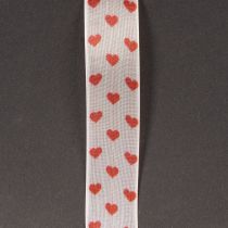 Prodotto Nastro regalo con cuori, ideale per idee creative di confezionamento e regali personali, largo 2,5 cm, lungo 15 m
