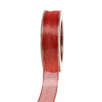 Prodotto Nastro decorativo con strisce di lurex rosso 25mm 20m