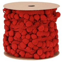 Prodotto Nastro decorativo con pompon Nastro Pom Pom Rosso 20mm 15m
