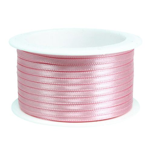 Prodotto Nastro regalo in raso, nastro decorativo rosa pastello 3 mm 50 m