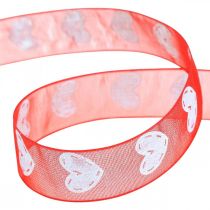 Cuori di nastro decorativo, decorazione di nozze, nastro San Valentino rosso, bianco 15mm 20m