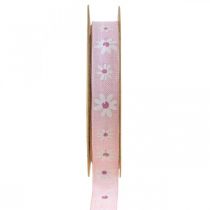 Prodotto Nastro decorativo rosa con fiori nastro regalo 15mm 15m