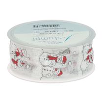 Prodotto Nastro regalo Natale Pupazzo di neve Inverno Rosso Bianco 40 mm 15 m