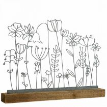 Display decorazione in metallo decorazione da tavola prato fiorito 37×5×27,5 cm