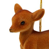 Prodotto Figura decorativa renna giovane marrone 7,5 cm floccata 2 pezzi