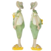 Prodotto Statuette decorative da giardiniere, decorazione da tavola, estate, verde/giallo, 16,5 x 5,5 cm, 2 pezzi