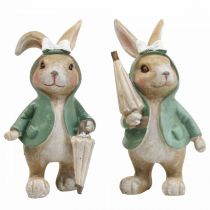 Figure decorative deco coniglio con ombrello H10,5 cm 4 pezzi