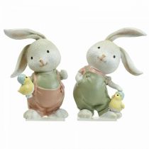 Figure deco deco coniglio coniglio bambini con pulcini H11cm 2 pezzi