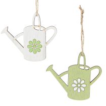 Prodotto Appendiabiti decorativo annaffiatoio decorazione in legno verde naturale 8 cm 12 pz