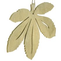 Prodotto Appendiabiti decorativo in legno foglie autunnali verde marrone naturale 12x10 cm 12 pz
