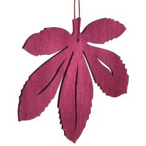 Prodotto Appendiabiti decorativo in legno foglie autunnali rosa viola verde 12x10 cm 12 pz