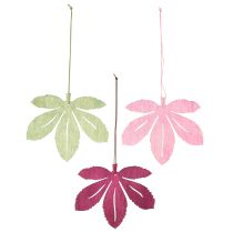 Prodotto Appendiabiti decorativo in legno foglie autunnali rosa viola verde 12x10 cm 12 pz