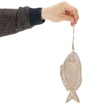 Prodotto Appendino decorativo in legno a forma di pesce, 21 cm, 2 pezzi
