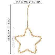 Prodotto Perline di legno decorative natalizie cuore stella albero H16cm 3 pz