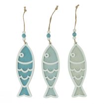 Prodotto Appendiabiti decorativo pesce in legno da appendere decorazione blu marittimo 12 cm 9 pezzi