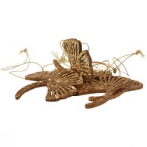 Prodotto Appendiabiti decorativo in legno di gingko foglia di gingko decorativa oro 5x6,5 cm 12 pezzi