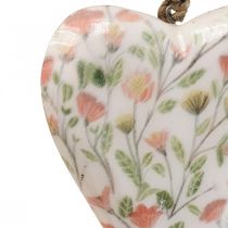 Appendiabiti decorativo cuore in legno appendiabiti decorativo motivo fiori 12x2,5x20xcm