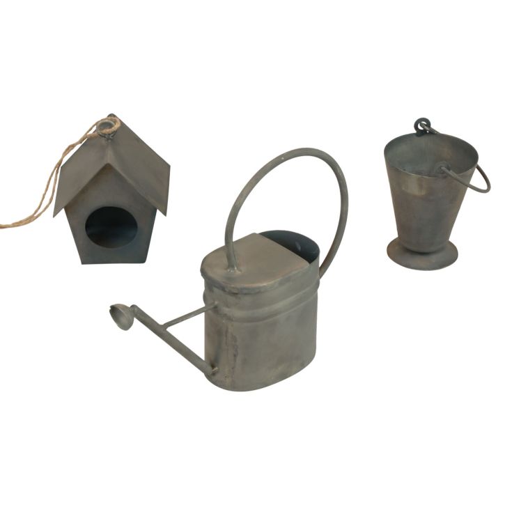 Appendiabiti decorativo in metallo decorativo da giardino grigio vintage 5-15 cm set da 3
