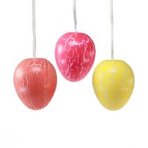 Prodotto Appendino decorativo Uova di Pasqua craquelure giallo/rosa/rosso Ø15cm 3pz