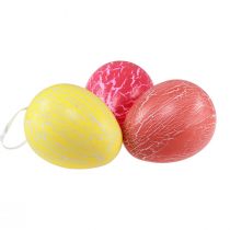 Prodotto Appendino decorativo Uova di Pasqua craquelure giallo/rosa/rosso Ø8,5 cm 3 pz