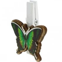 Prodotto Farfalla decorativa a clip, decoro regalo, primavera, farfalle in legno 6 pezzi