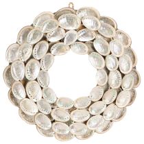 Prodotto Ghirlanda decorativa in legno abalone lumache bianco naturale H30cm