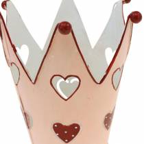 Corona decorativa, lanterna in metallo, fioriera per San Valentino, decorazione in metallo con un cuore