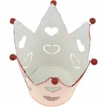 Prodotto Corona decorativa, lanterna in metallo, fioriera per San Valentino, decorazione in metallo con un cuore