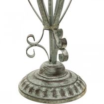 Porta ghirlande in metallo effetto anticato, decorazione da tavola shabby chic H51cm