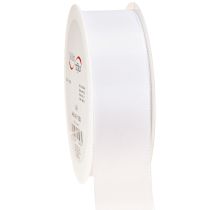 Nastro decorativo regalo in poliestere bianco 40 mm 50 m