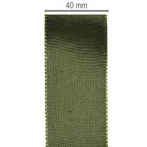 Prodotto Nastro di raso per confezioni regalo, nastro di taffetà, verde, largo 40 mm, lungo 5 m.