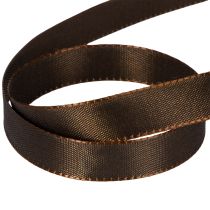 Prodotto Nastro regalo in taffetà marrone per decorazioni festive, largo 15 mm, lungo 10 m.