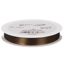 Prodotto Nastro regalo in taffetà marrone per decorazioni festive, largo 15 mm, lungo 10 m.