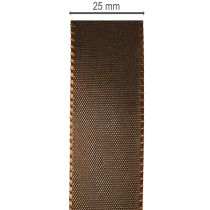 Prodotto Nastro in taffetà marrone in rotolo, versatile per decorazioni, largo 25 mm, lungo 50 m.