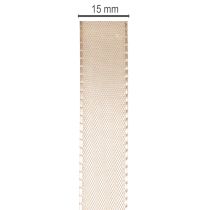 Prodotto Nastro decorativo in raso, nastro in taffetà beige, 15 mm, 50 m