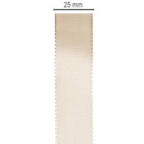 Prodotto Nastro decorativo in taffetà satinato beige, 25 mm, 50 m
