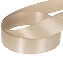 Prodotto Nastro decorativo in taffetà satinato beige, 25 mm, 50 m