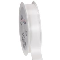 Prodotto Nastro decorativo in taffetà, bianco, largo 25 mm, lungo 50 m.