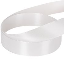 Prodotto Nastro decorativo in taffetà, bianco, largo 25 mm, lungo 50 m.