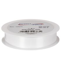 Prodotto Nastro decorativo in taffetà, bianco, largo 25 mm, lungo 50 m.