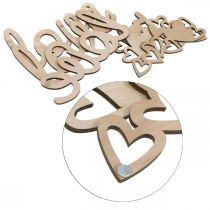 Prodotto Cuori "Amore" decoro in legno naturale con segno decorativo calamita 20,5/25cm 6 pezzi