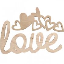 Cuori &quot;Amore&quot; decoro in legno naturale con segno decorativo calamita 20,5/25cm 6 pezzi