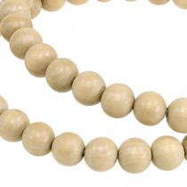 Prodotto Anello decorativo in perline di legno, stile naturale, decorazione da appendere, decorazione da tavolo, Ø19,5 cm, set da 2, legno e metallo