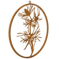 Prodotto Anello decorativo in metallo, decorazione da parete in acciaio effetto invecchiato, ramo di pino, Ø38cm