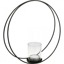 Prodotto Lanterna decorativa ad anello portacandele in metallo nero Ø35cm