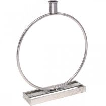 Anello decorativo portacandele in metallo argento antico Ø25cm H30.5cm