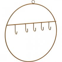Anello in metallo con gancio, anello decorativo per appendere, anello gancio in acciaio inox Ø28cm