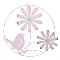 Prodotto Anello decorativo in metallo da appendere decorazione fiori rosa Ø30cm 2 pezzi